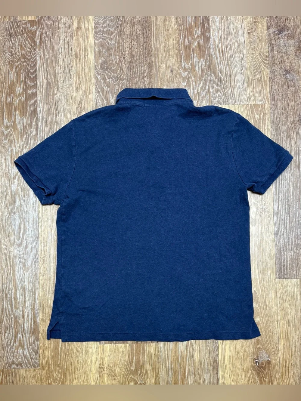 Ralph Lauren Navy Heather Polo Shirt with Yellow Logo Tag
